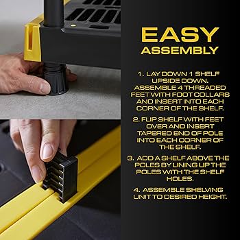 Amazon.com: BLACK & YELLOW, 5-Tier Heavy Duty Plastic